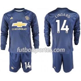 Camisetas Manchester United LINGARD 14 Niño Tercera Equipacion 2018/2019 Manga Larga